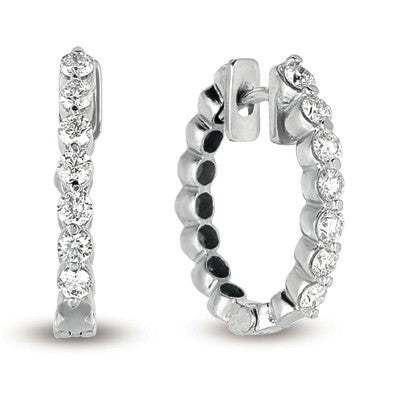 Closed Gallery Medium Diamond Hoop Earrings