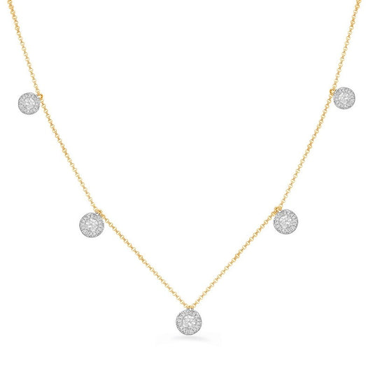 Diamond Mini Halo Drop Necklace