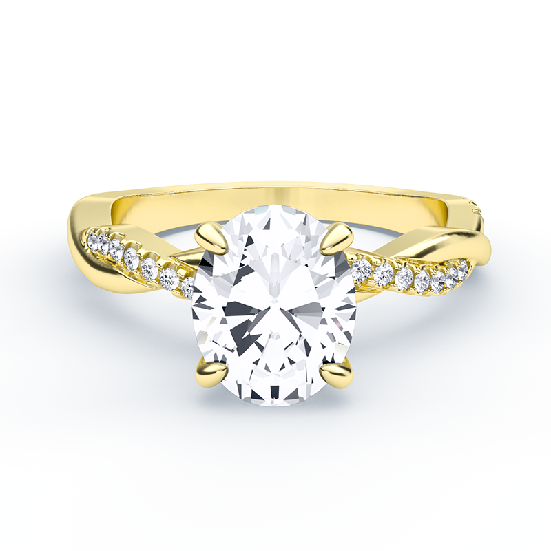 Twisted band sales oval engagement ring