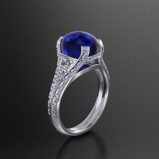 Stunning Blue Star Sapphire In Platinum Setting | Ethan Lord