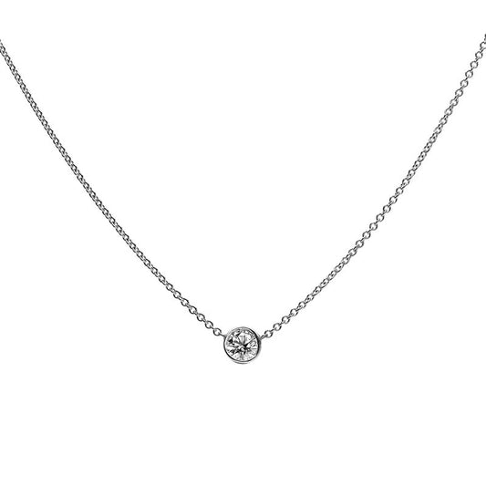 White Gold Diamond Bezel Pendant .46ct