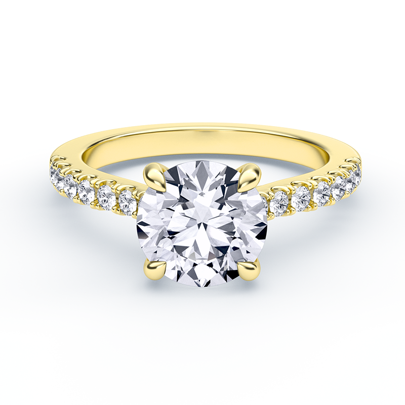 Cathedral Diamond Ring With Diamond Band