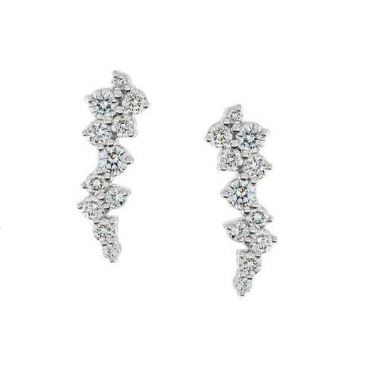 Diamond Cluster Earrings - White, Rose or Yellow