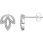 Diamond Leaf Earrings - White, Rose or Yellow