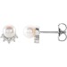 Diamond and Pearl Petite Studs - White, Rose or Yellow