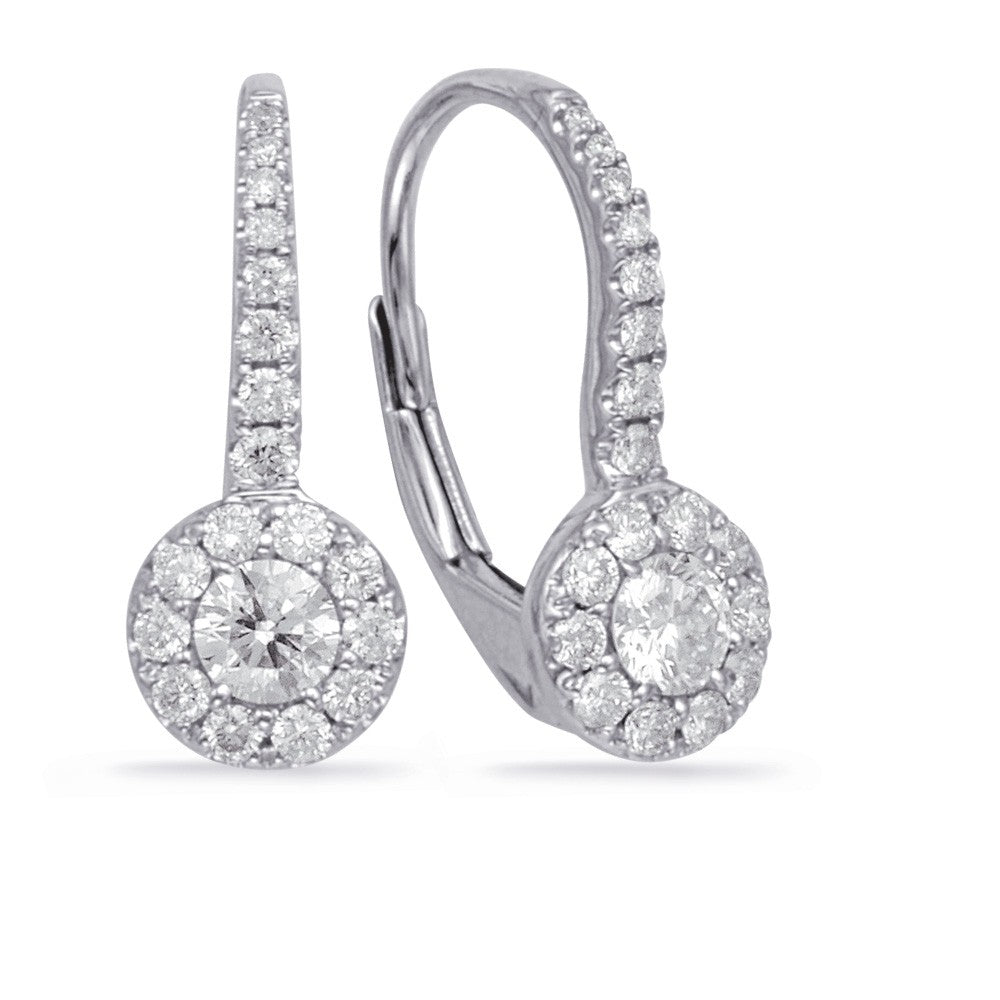 Diamond Leverback Drop Earrings