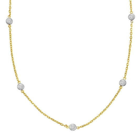 Diamond Bezel Station Necklace