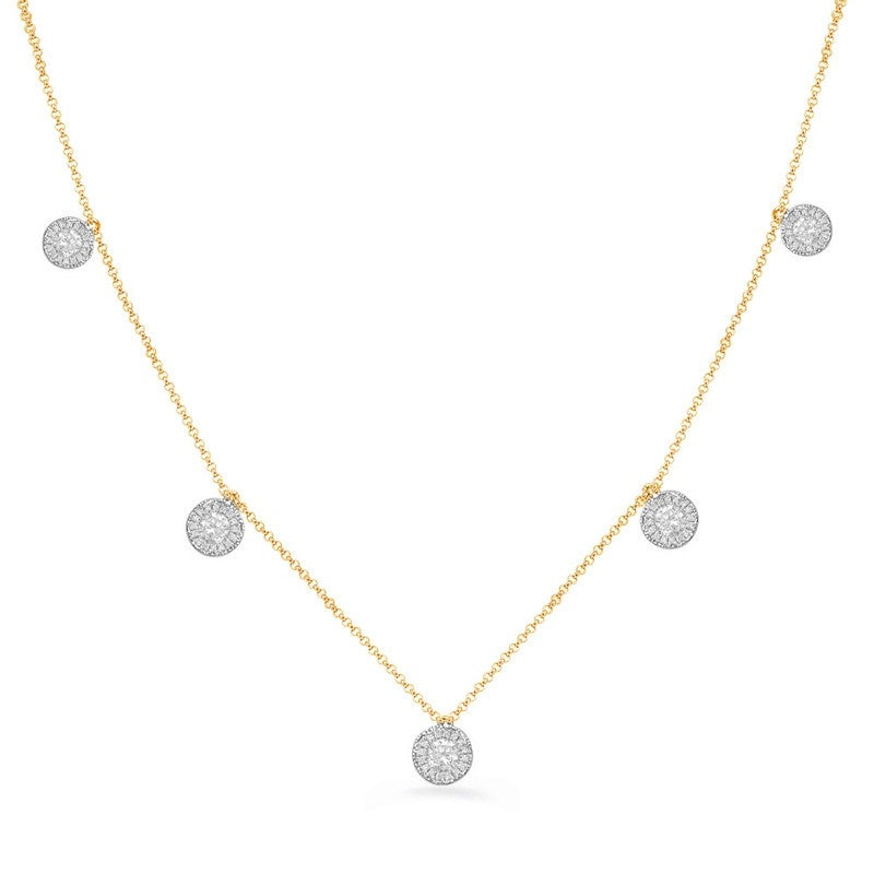 Diamond Mini Halo Drop Necklace