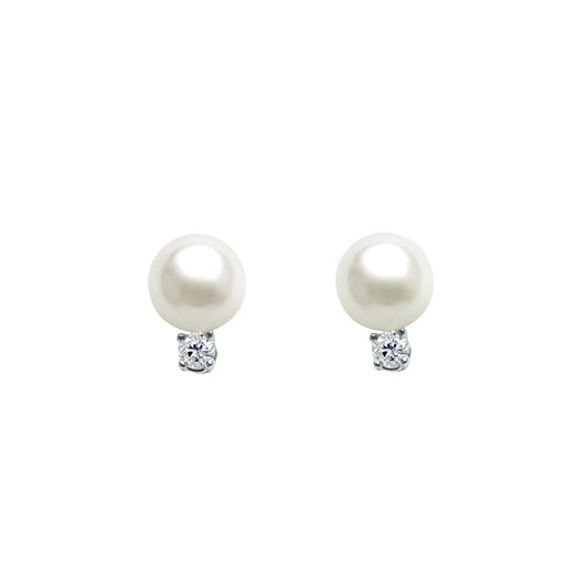 Diamond and Pearl Studs .20ctw