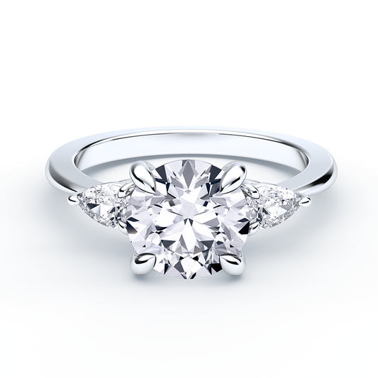 Threes Stone Diamond Ring With Large Pears